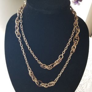 BRONZE AND GOLDEN LONG NECKLACE - WRAP AROUND